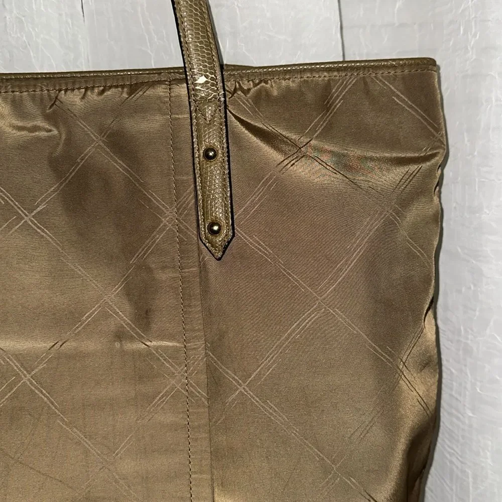 FREE w/bundle Vera Bradley Light Brown Tan Nylon Tote Faux Leather Combo